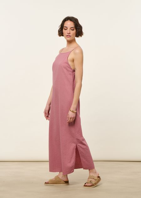 Robe longue en coton bio | rose "Easy dress organic cotton - pink stone" - Rotholz
