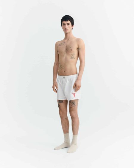 Boxer en coton biologique | blanc "lobster boxer - white"
