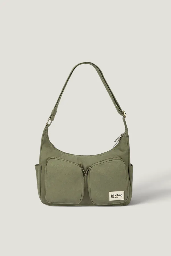 Sac multipocket en coton bio | olive "emile olive", Hindbag