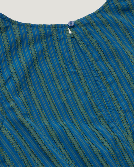 Kleid aus Bio-Baumwolle | Blaugrün gestreift "Windsor stripes kin dress", Thinking Mu, Foto 6