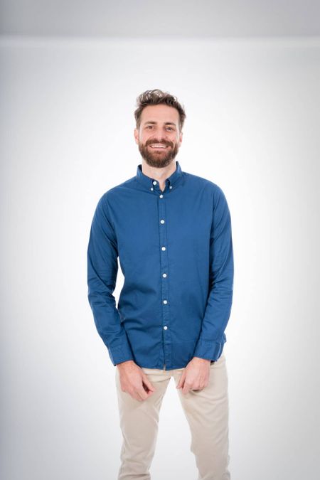 Chemise indigo en coton bio - larch