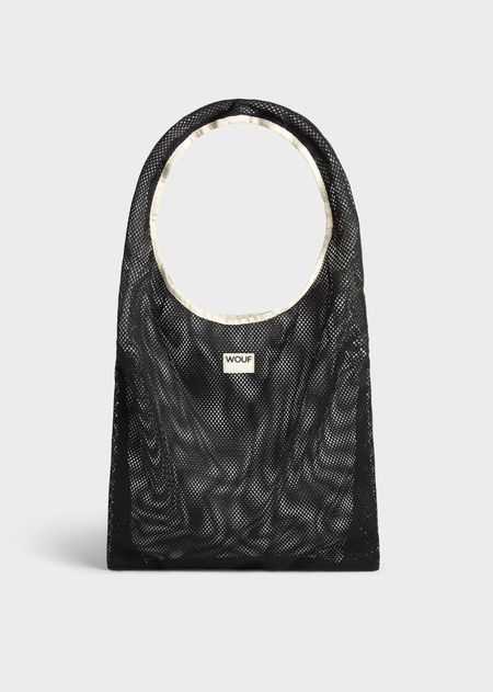 Sac cabas en matière recyclée | noir "onyx t-shirt bag" - Wouf