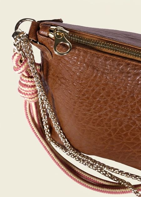 Sac bandoulière en cuir tannage végétal | marron "mallow - bubble havana s26" - Craie Studio