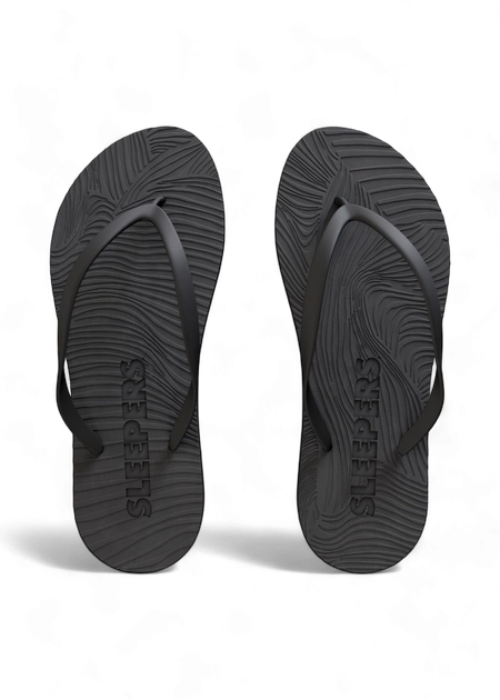 Tongs en caoutchouc naturel | noir "slim black"