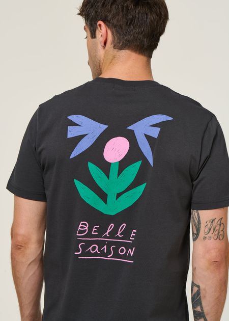 T-shirt en coton bio | noir "belle saison noir carbone - carbon black", Olow, photo 4