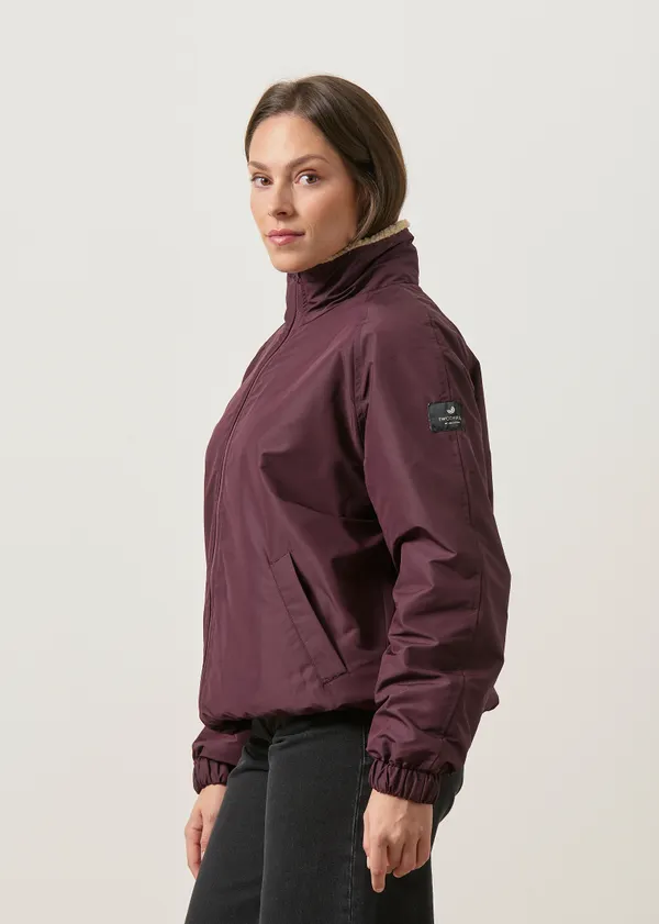 Manteau déperlant doublé polaire en matière recyclée | aubergine "Zephyria", Twothirds