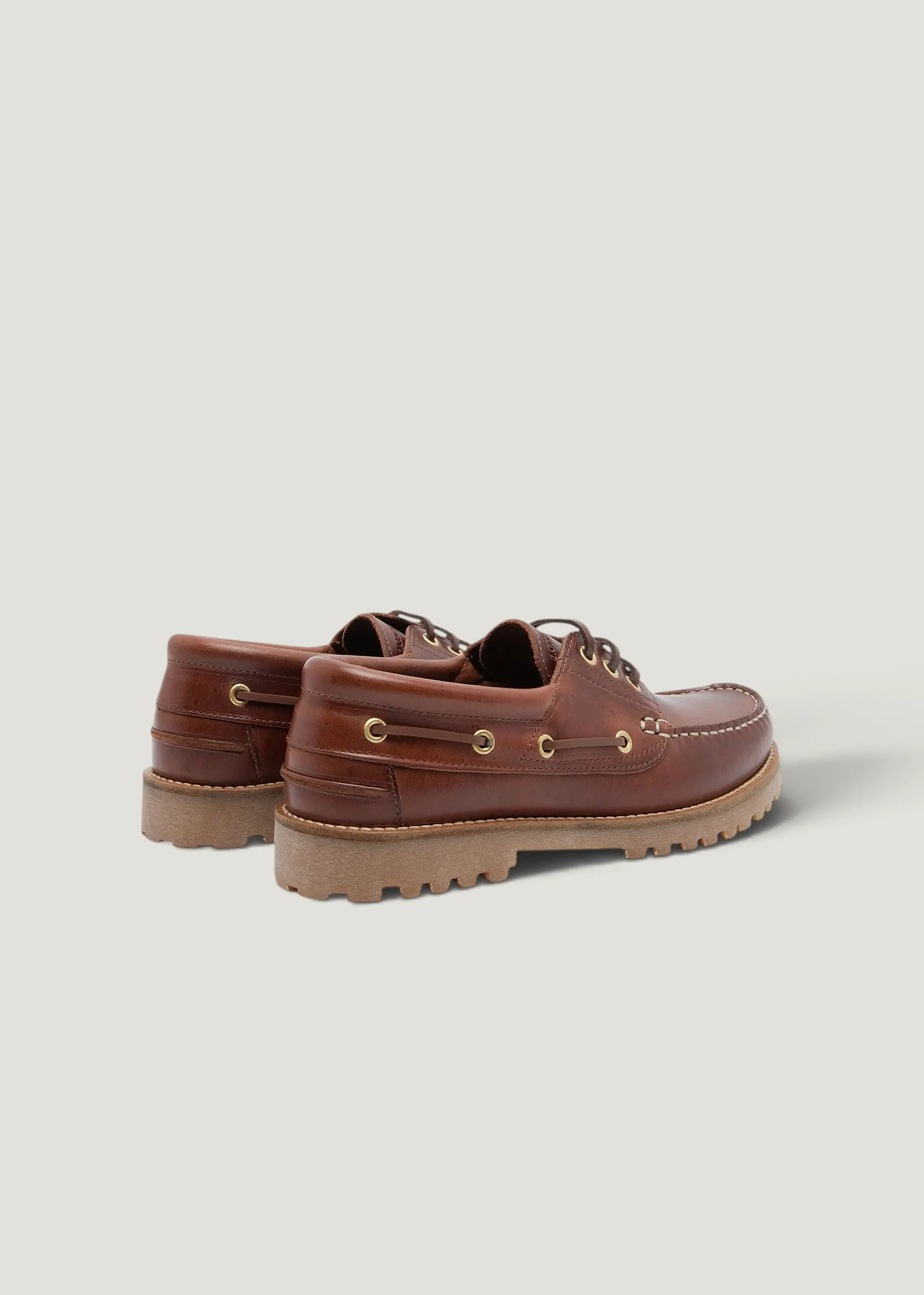Chaussures bateau en cuir certifié | ollie boat shoe - brown leather, Garment Project, photo 3