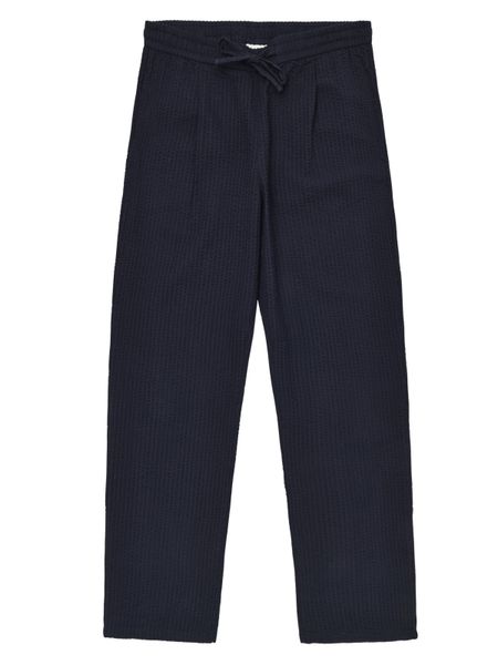 Pantalon droit seersucker en coton bio| marine "Fig organic cotton seersucker pant - night sky", Knowledge Cotton Apparel, photo 3