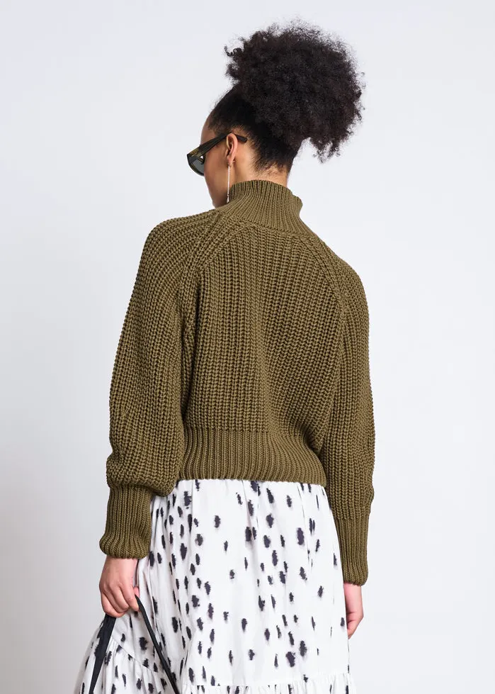 Pull maille en coton bio | vert "Ola - woody-olive", Jan'n June, photo 2