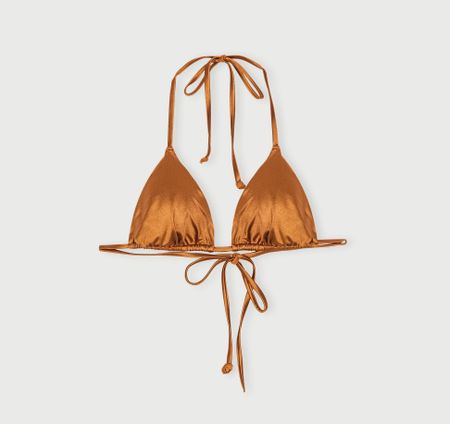 Haut de maillot en matières recyclées | cuivre "solar swim triangle bikini top - shimmer coast", Organic Basics, photo 4