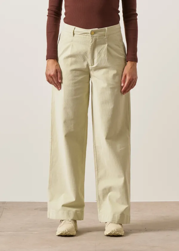 Pantalon velours côtelé droit en coton bio | écru "sorgin", SKFK