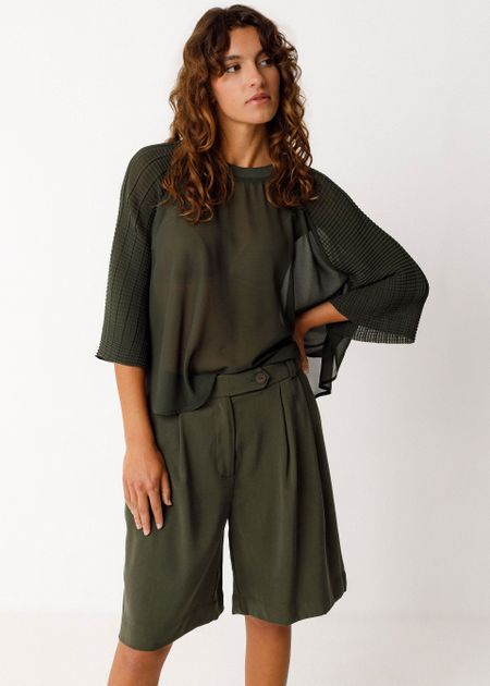 Short en ecovero | kaki "bermuda laida - bottle green" - SKFK