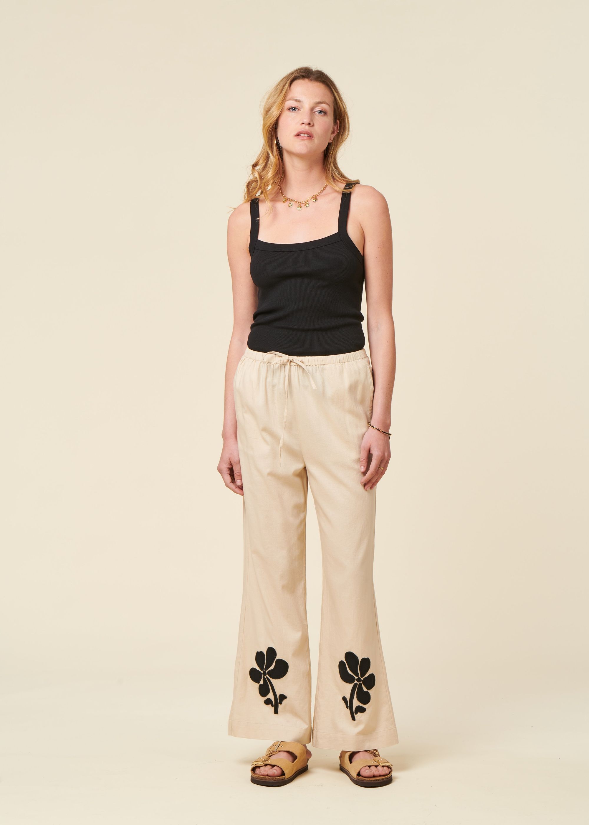 Fließende Hose aus Bio-Baumwolle | Ecru "marygold brigitte pants", Thinking Mu, Foto 1