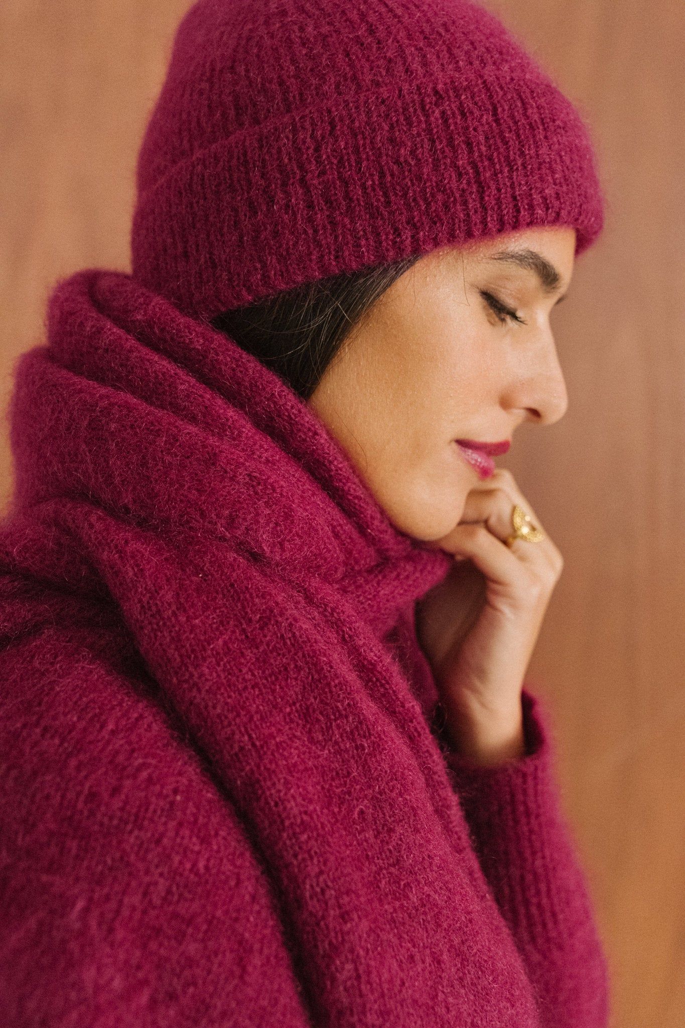 Echarpe en mohair certifié | framboise "éléanore", Bonjour Demain, photo 2