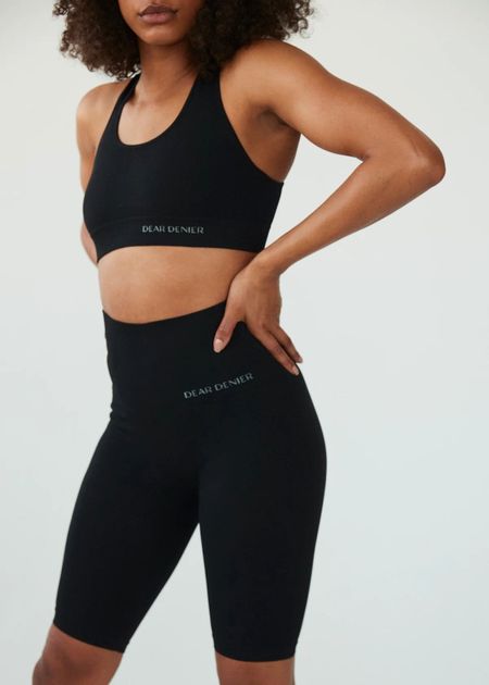 Short biker en recyclé | noir "lena shorts rib black"