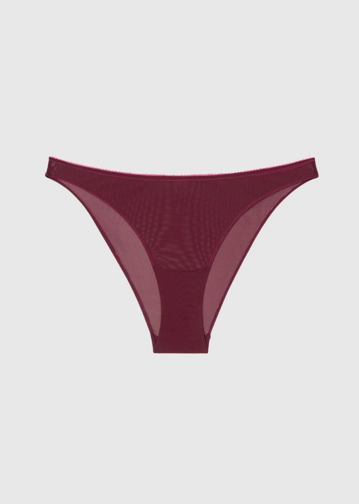 Slip aus recycelten Materialien | Rot "mesh bikini briefs - burgundy/neon pink", Understatement, Foto 5