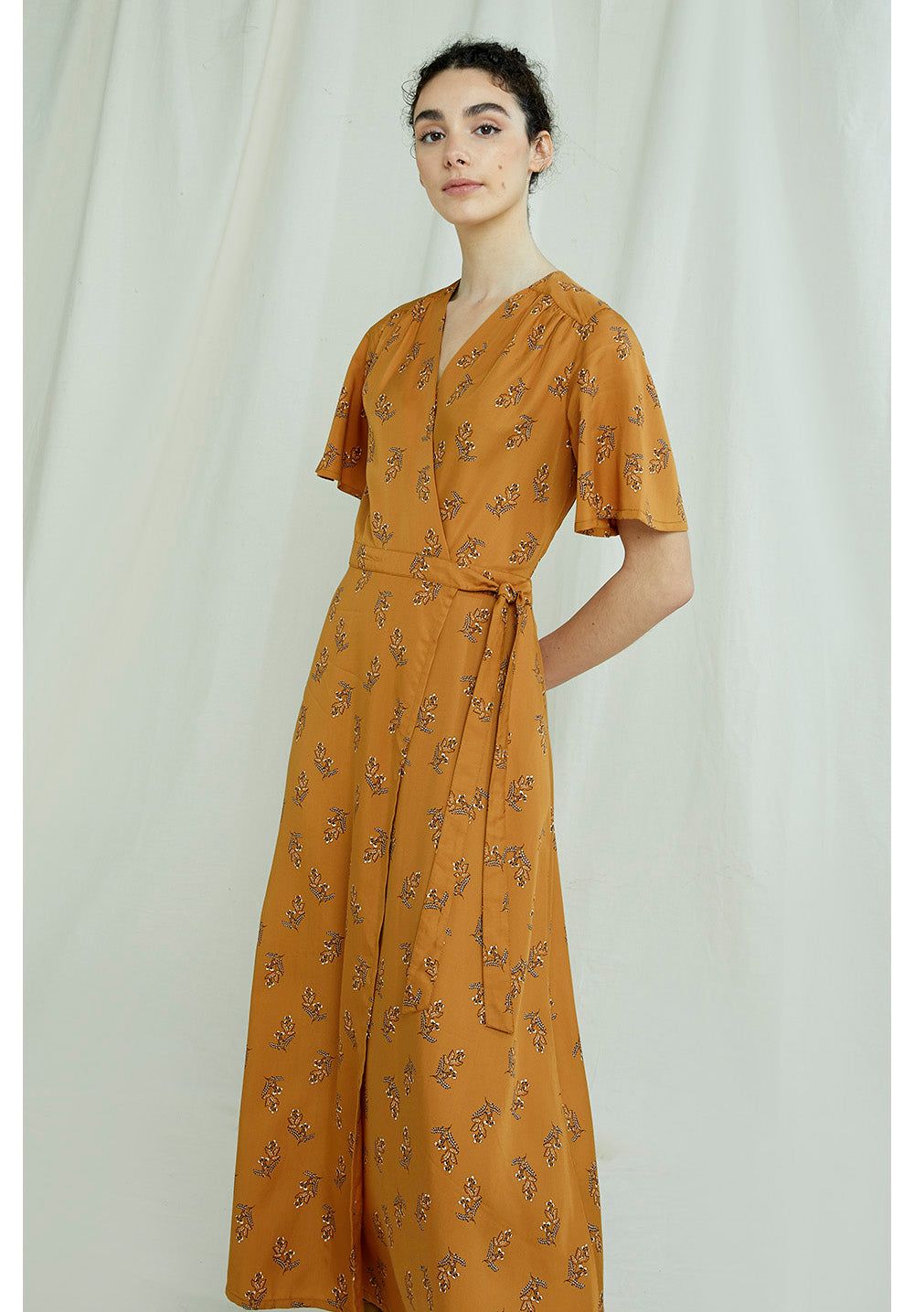 Robe longue orange à imprimé floral en tencel - caroline, People Tree, photo 2