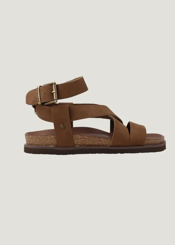 Sandales en cuir certifié | marron "zaha nubuck terra", Genuins