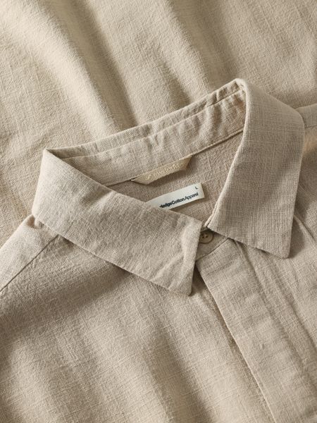 Hemd aus ECOVERO und Bio-Leinen | Beige "Linen-mix shirt - light feather gray", Knowledge Cotton Apparel, Foto 3