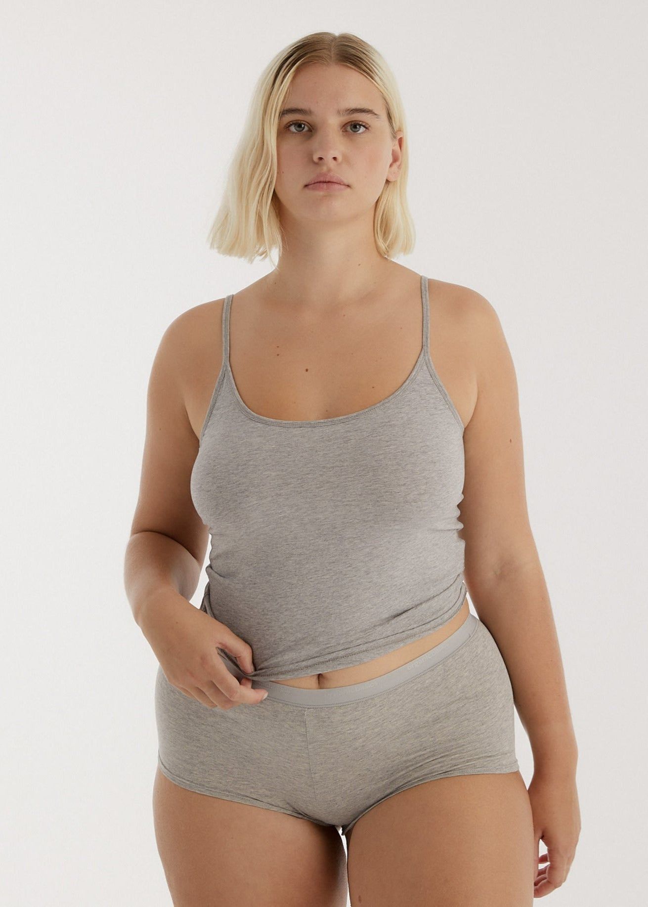 Shorty en coton biologique | gris "core shorty - grey melange", Organic Basics, photo 2