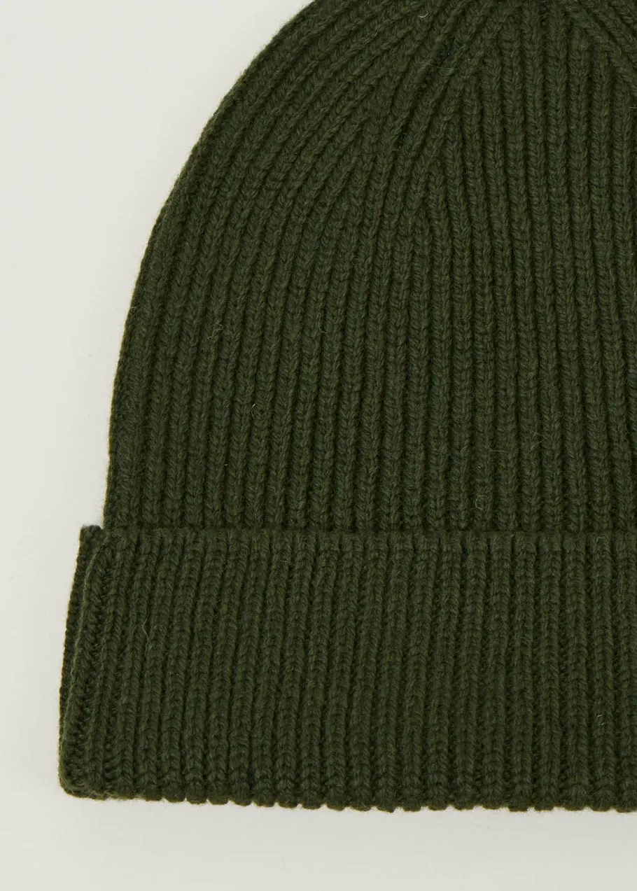 Bonnet en laine mérinos recyclée | olive, WeDressFair, photo 2