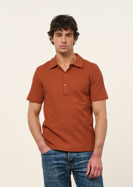 Polo en coton bio | rouille "Canning - coconut shell" - Twothirds