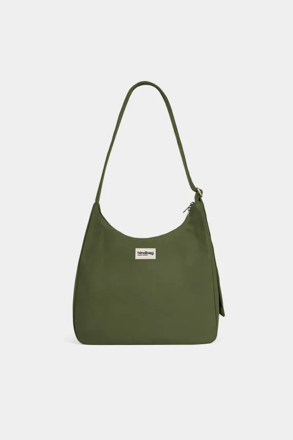 Sac à bandoulière en coton biologique | vert "sac hobo claire - olive", Hindbag