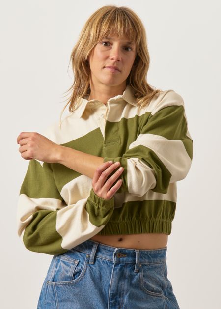 Sweat col polo en coton bio | lien