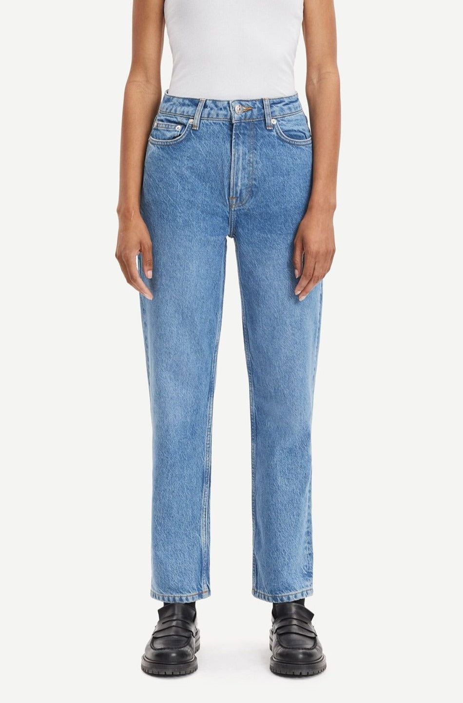 Jean droit en tencel, coton bio et recyclé | bleu clair "marianne jeans mid blue", Samsoe Samsoe, photo 1
