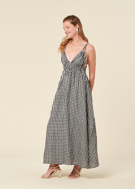 Kleid ada Leinen Vichy-Karo, Bonjour Demain, Foto 6