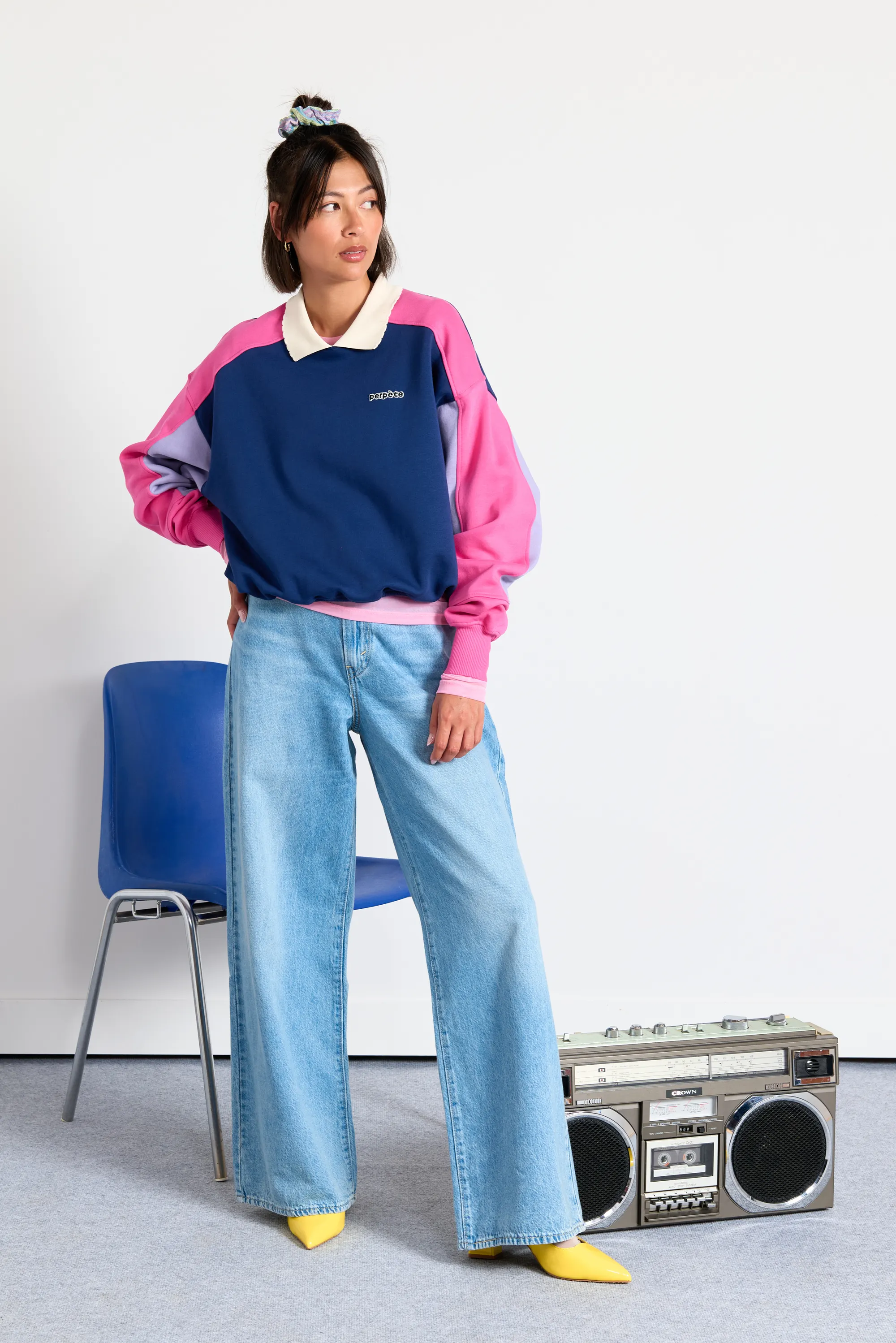Sweat en coton bio | multicolor "Mel marine", Perpète, photo 3