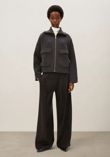 Veste en coton et laine bio | gris "cotton-wool knit jacket - steel melange", Armedangels, photo 9