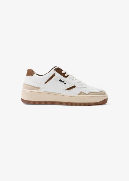 Baskets vegan | multicolor "gen1 - coco white & brown suede" - Moea
