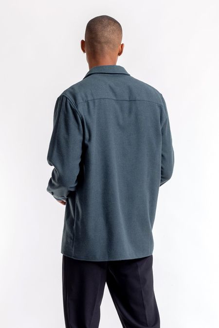 Chemise en flannelle verte en coton bio - casual shirt green speckle, Rotholz, photo 3