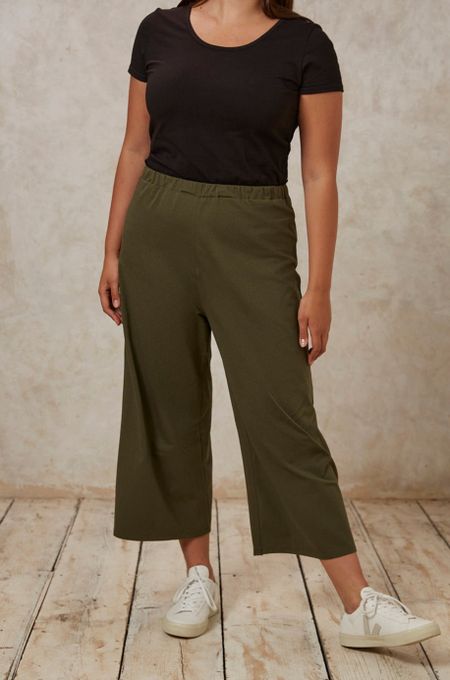 Pantalon large 3/4 khaki en coton bio - chandre, People Tree, photo 1