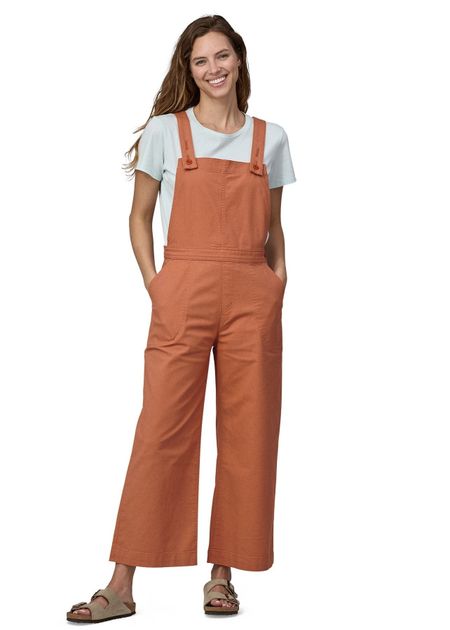 Salopette en coton bio | terracotta "stand up cropped overalls sienna clay"