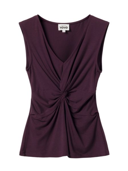 Top en micromodal | aubergine "Cross chic top" - Mademoiselle Yéyé
