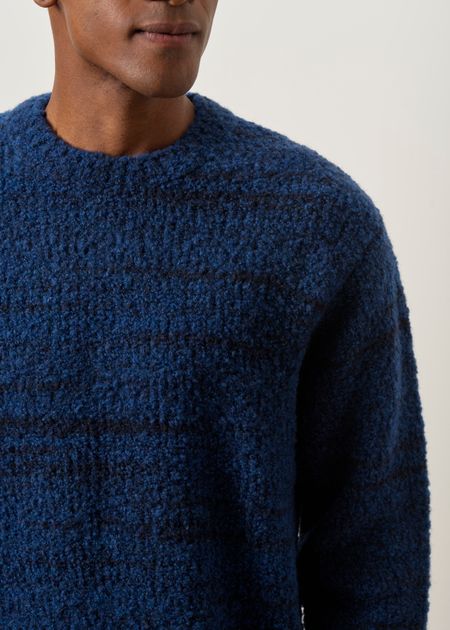 Pull en laine certifiée | bleu "Gurra boucle sweater - multi" - Nudie Jeans