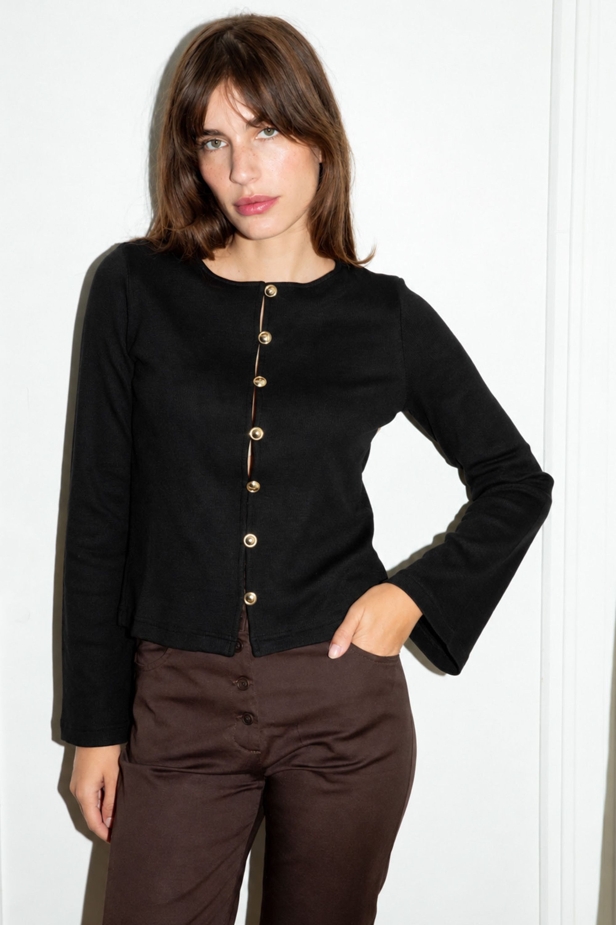 Strickjacke aus Modal und Bio-Baumwolle | Schwarz "henné", Avani, Foto 3