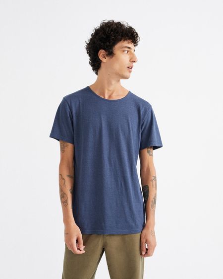 T-shirt bleu marine en chanvre et coton bio - hemp
