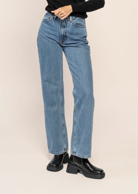 Jean droit large en coton bio | bleu "clean eileen casual blue" - Nudie Jeans