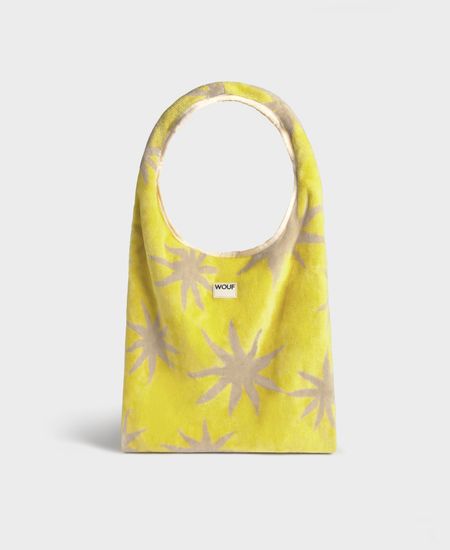 Sac cabas éponge en coton biologique | jaune "lanzarote tshirt bag - fuertaventura"