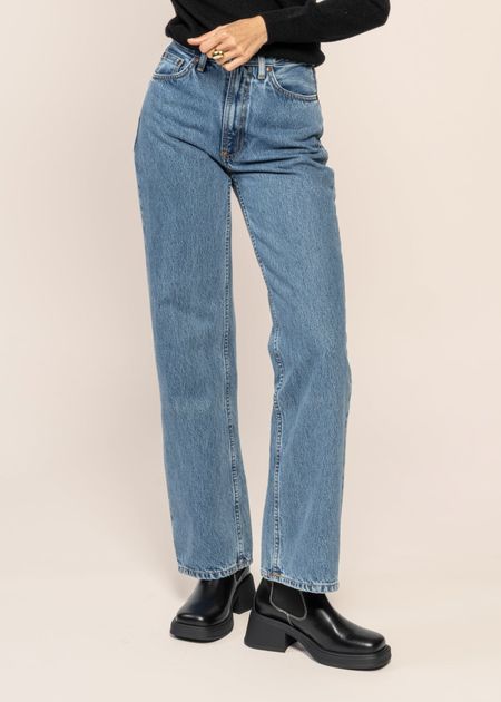 Jean droit large en coton bio | bleu "clean eileen casual blue" - Nudie Jeans