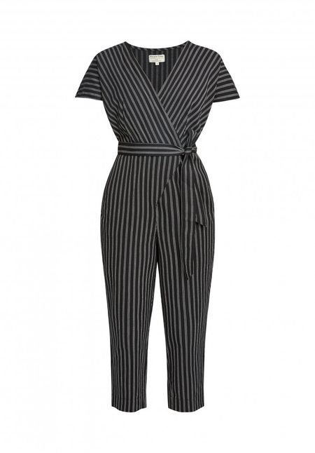 Combinaison rayée noire en coton bio - mimi jumpsuit, People Tree, photo 3