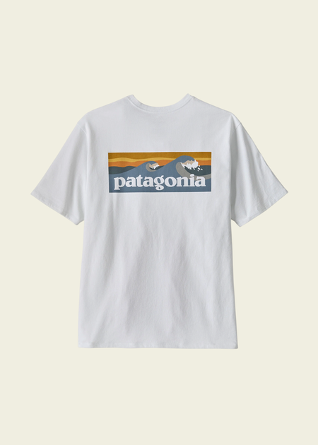 T-shirt en matières recyclées | blanc "M's boardshort logo pocket responsibilitee - fbwi" - Patagonia