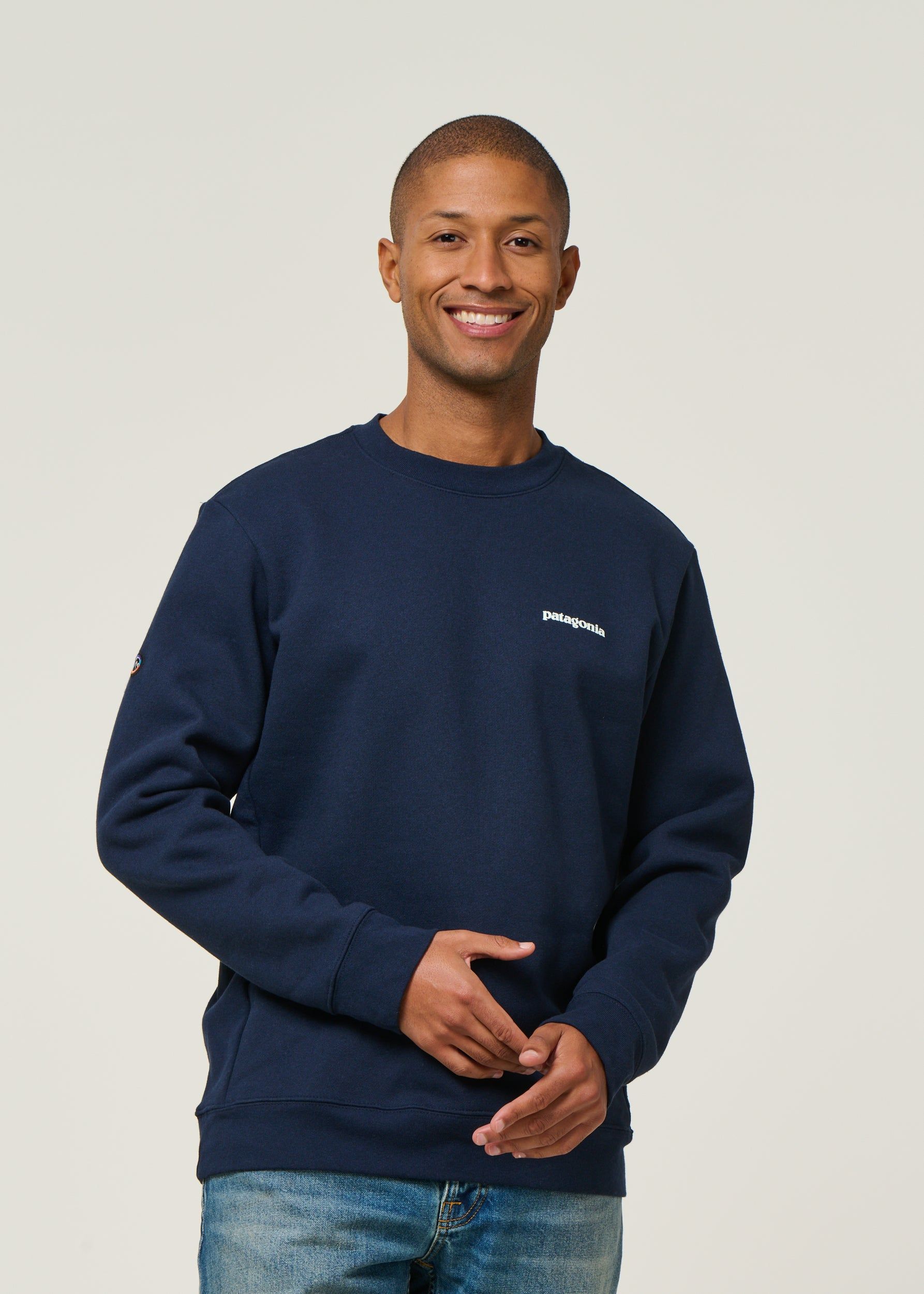 Sweat en matières recyclées | noir "fitz roy icon uprisal crew new navy", Patagonia, photo 1