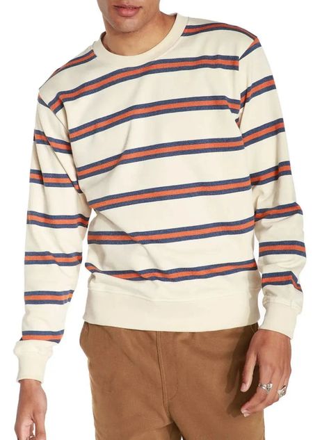 Sweat rayé en coton bio | beige "wigan ivoire", Olow, photo 1