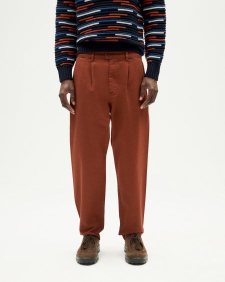 Pantalon fuselé en coton bio | marron "toasted wotan pants brown"