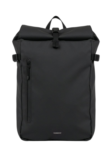 Sac à dos 20l en matière recyclée | noir "stream slim rolltop m - black" - Sandqvist