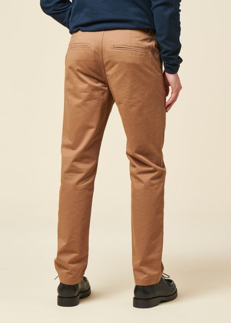 Chino droit en coton bio | camel  "chuck regular chino twill pants tuffet" - Knowledge Cotton Apparel